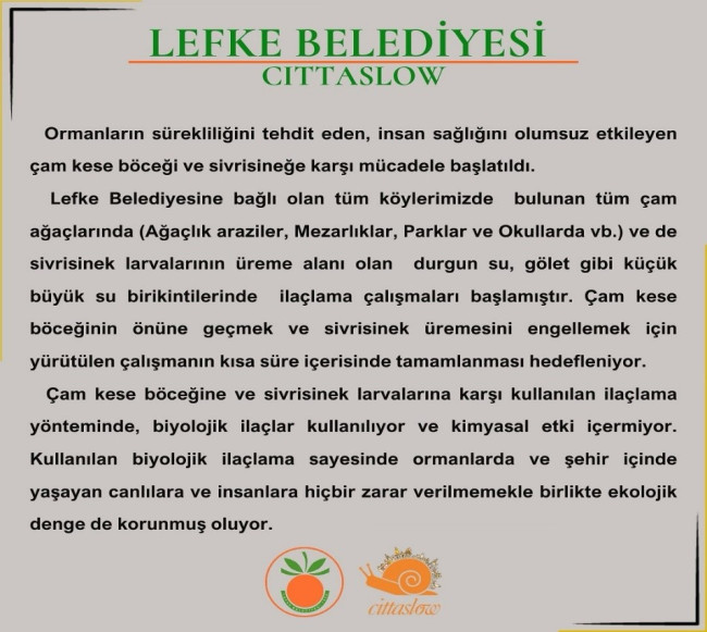 ÇAM KESE BÖCEĞİ VE HAŞERELERLE MÜCADELE BELEDİYE SAĞLIK EKİPLERİMİZ TARAFINDAN BAŞLATILDI